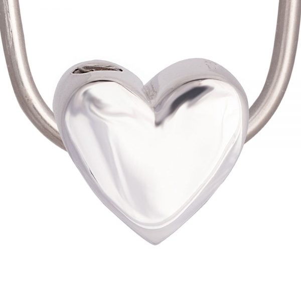 Polished Heart Silver Bead